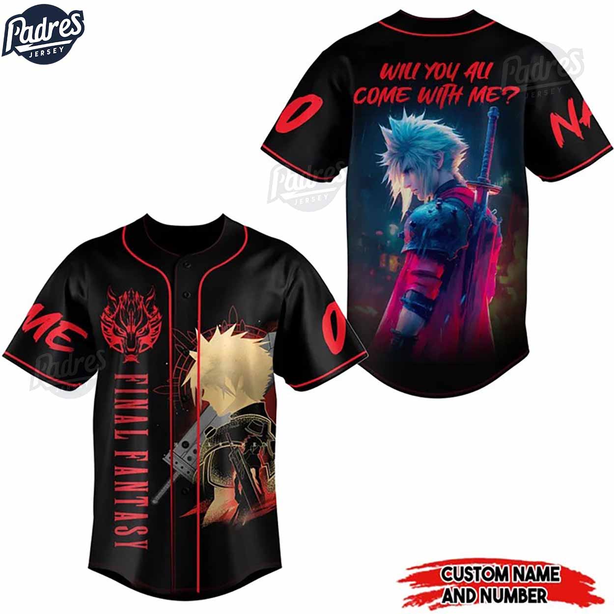 Custom Final Fantasy Will You All Come With Me Baseball Jersey - Padres Jersey Oasis: Elevate Your Baseball Style Game