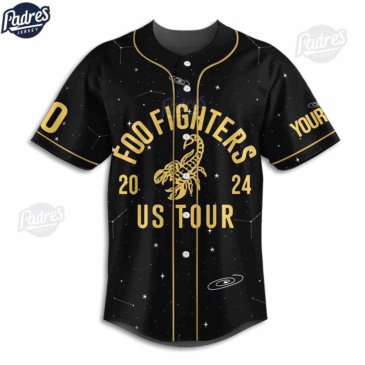 Custom Foo Fighters US Tour 2024 Baseball Jersey - Padres Jersey Oasis: Elevate Your Baseball Style Game