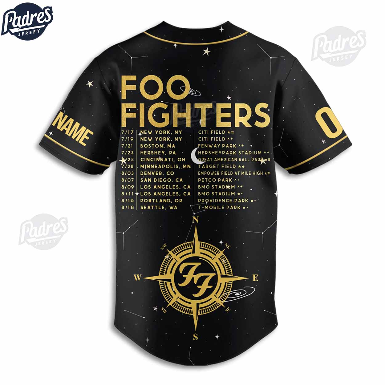 Custom Foo Fighters US Tour 2024 Baseball Jersey - Padres Jersey Oasis: Elevate Your Baseball Style Game