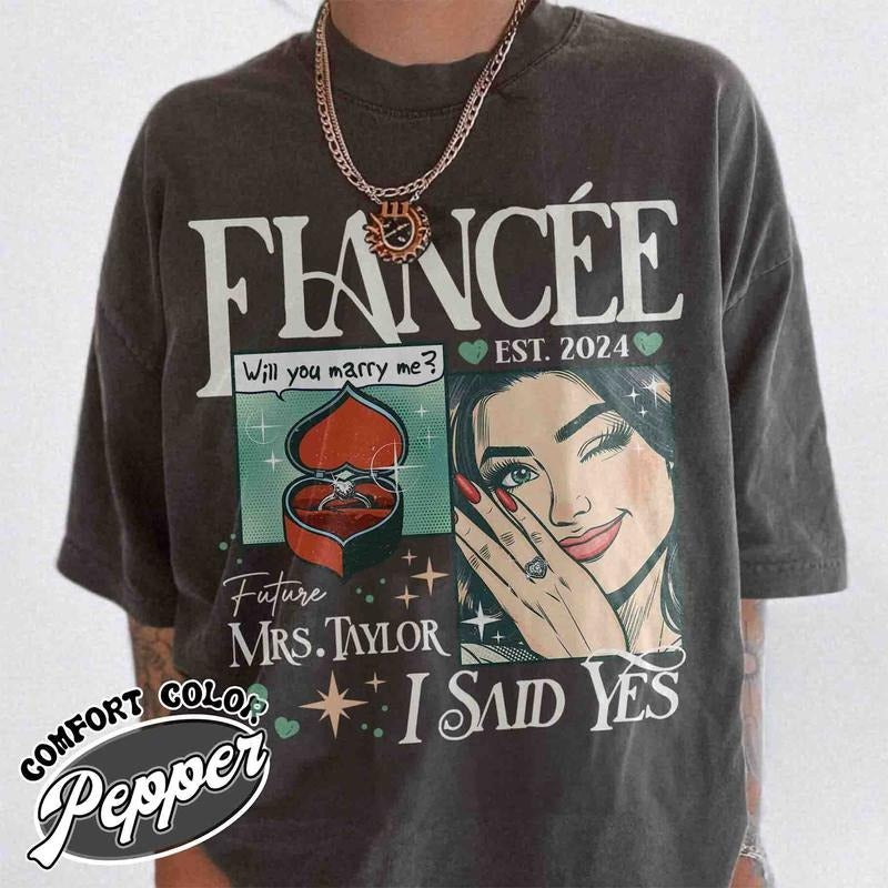 Custom Future Mrs Shirt, Personalized Bride To Be Comfort Colors Tee, Newly Engaged Gift For Her, Engagement Gift, In My Engaged Era Shirt Fabric Fit