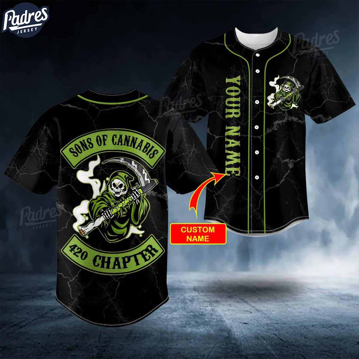 Custom Green Son Of Anarchy Grim Reaper Baseball Jersey - Padres Jersey Oasis: Elevate Your Baseball Style Game