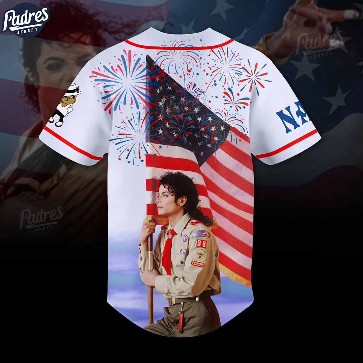 Custom Happy 4th Of July Michael Jackson Baseball Jersey - Padres Jersey Oasis: Elevate Your Baseball Style Game
