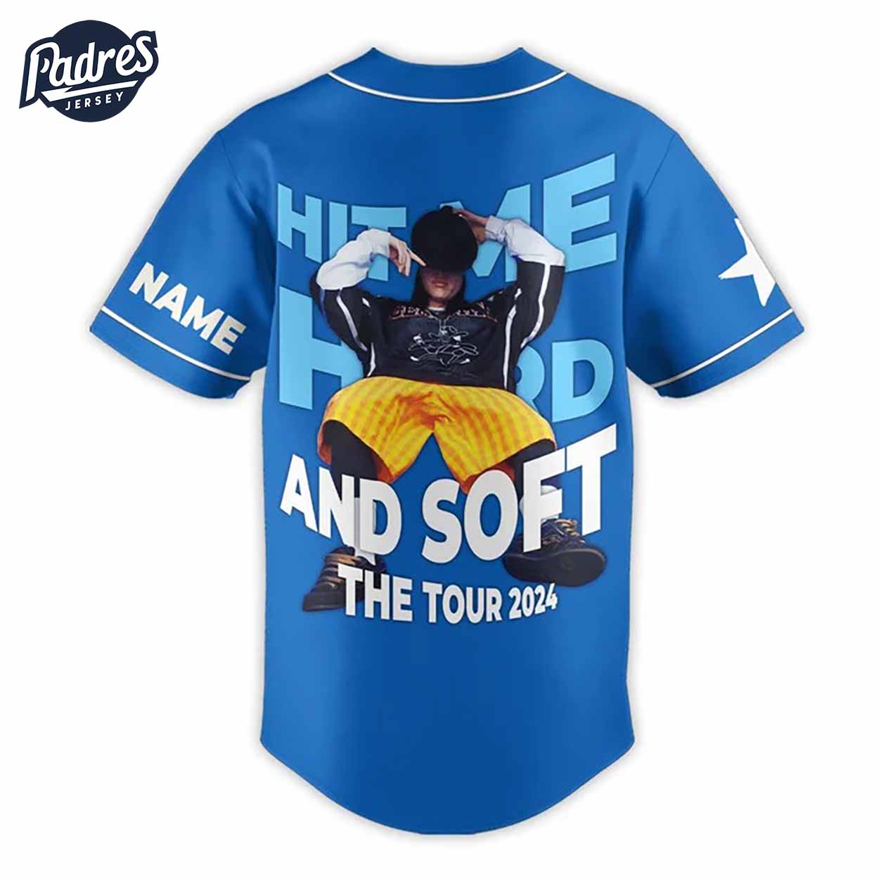 Custom Hit Me Hard And Soft Tour Design Billie Eilish Baseball Jersey - Padres Jersey Oasis: Elevate Your Baseball Style Game