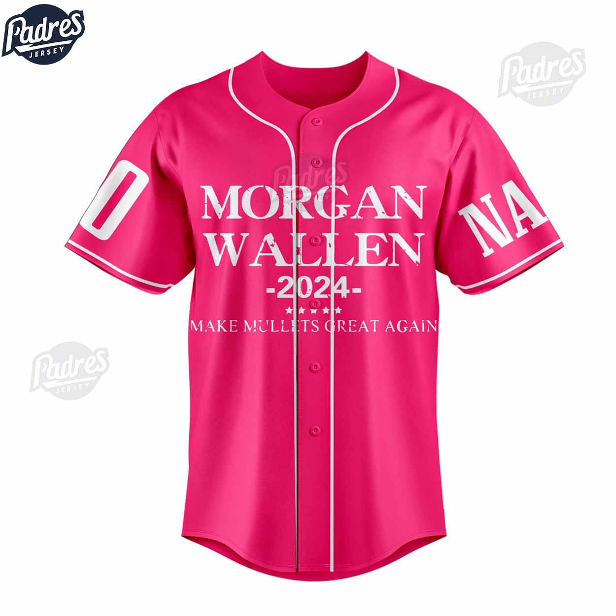 Custom Morgan Wallen For President 2024 Pink Baseball Jersey - Padres Jersey Oasis: Elevate Your Baseball Style Game