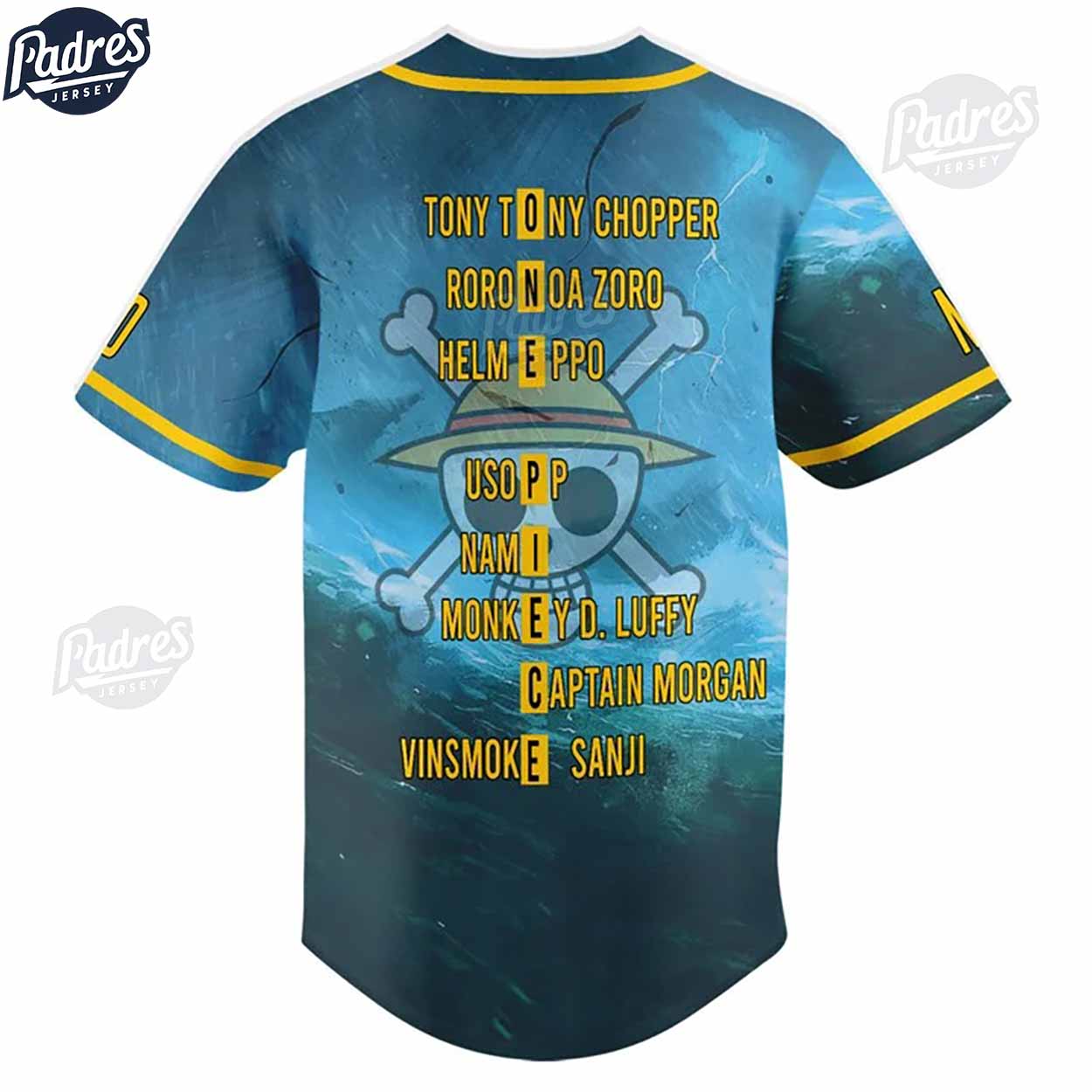 Custom Movie One Piece Characters Baseball Jersey - Padres Jersey Oasis: Elevate Your Baseball Style Game
