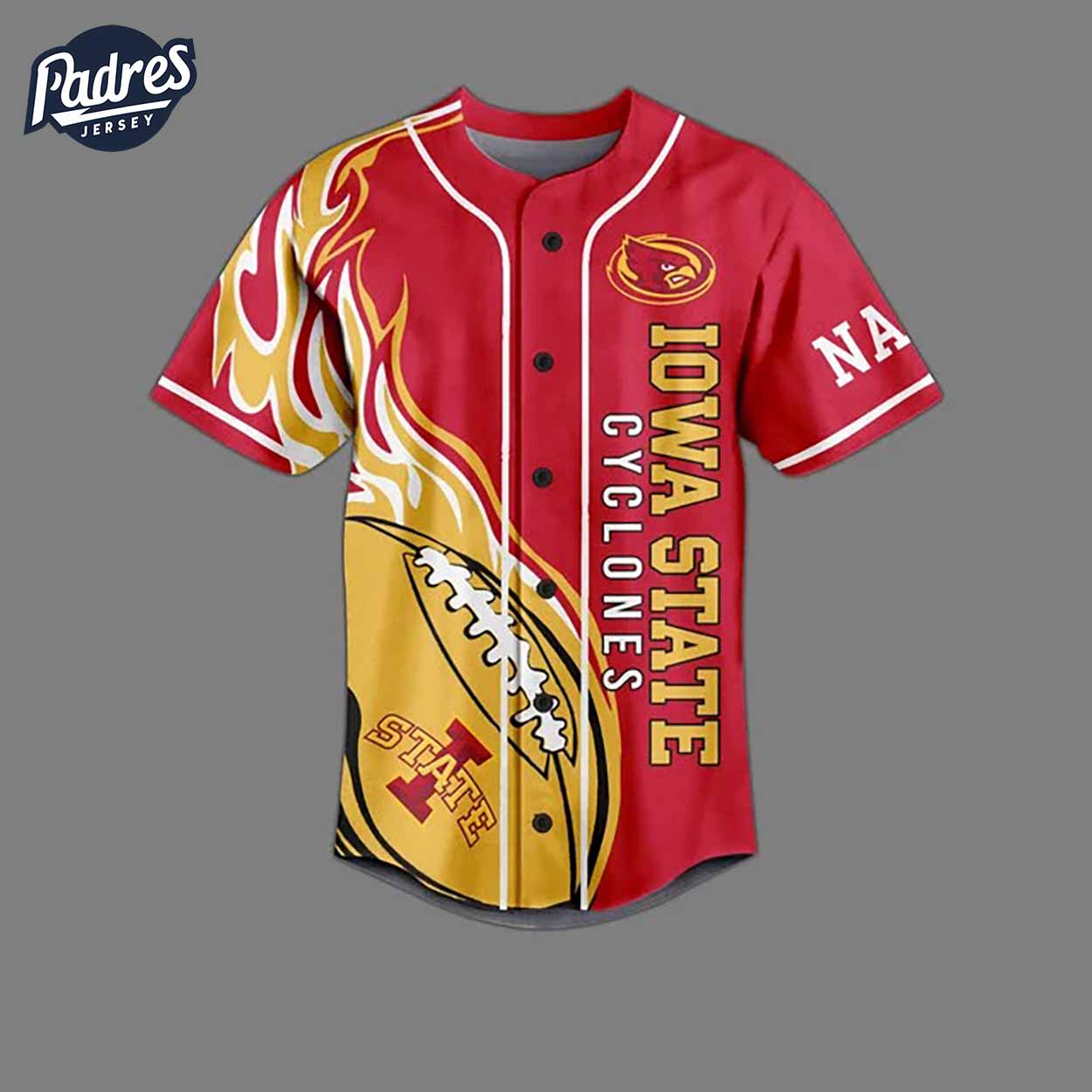 Custom NCAA Iowa State Cyclones Football Baseball Jersey - Padres Jersey Oasis: Elevate Your Baseball Style... (Image 3)