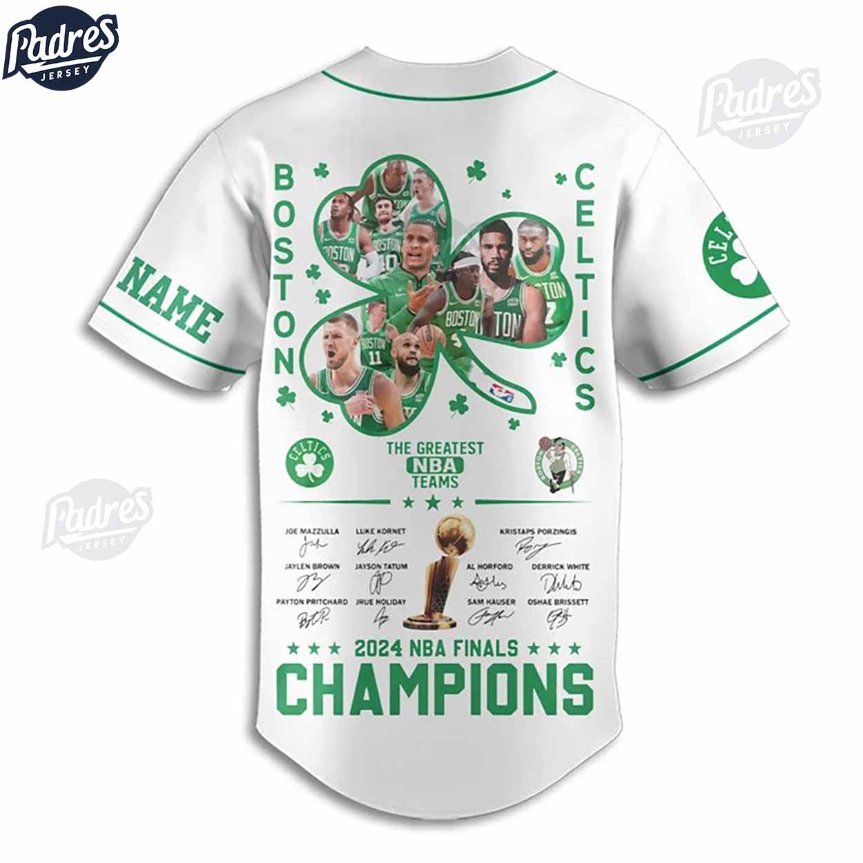 Custom Name Boston Celtics Championship 2024 Baseball Jersey Style - Padres Jersey Oasis: Elevate Your Baseball Style Game