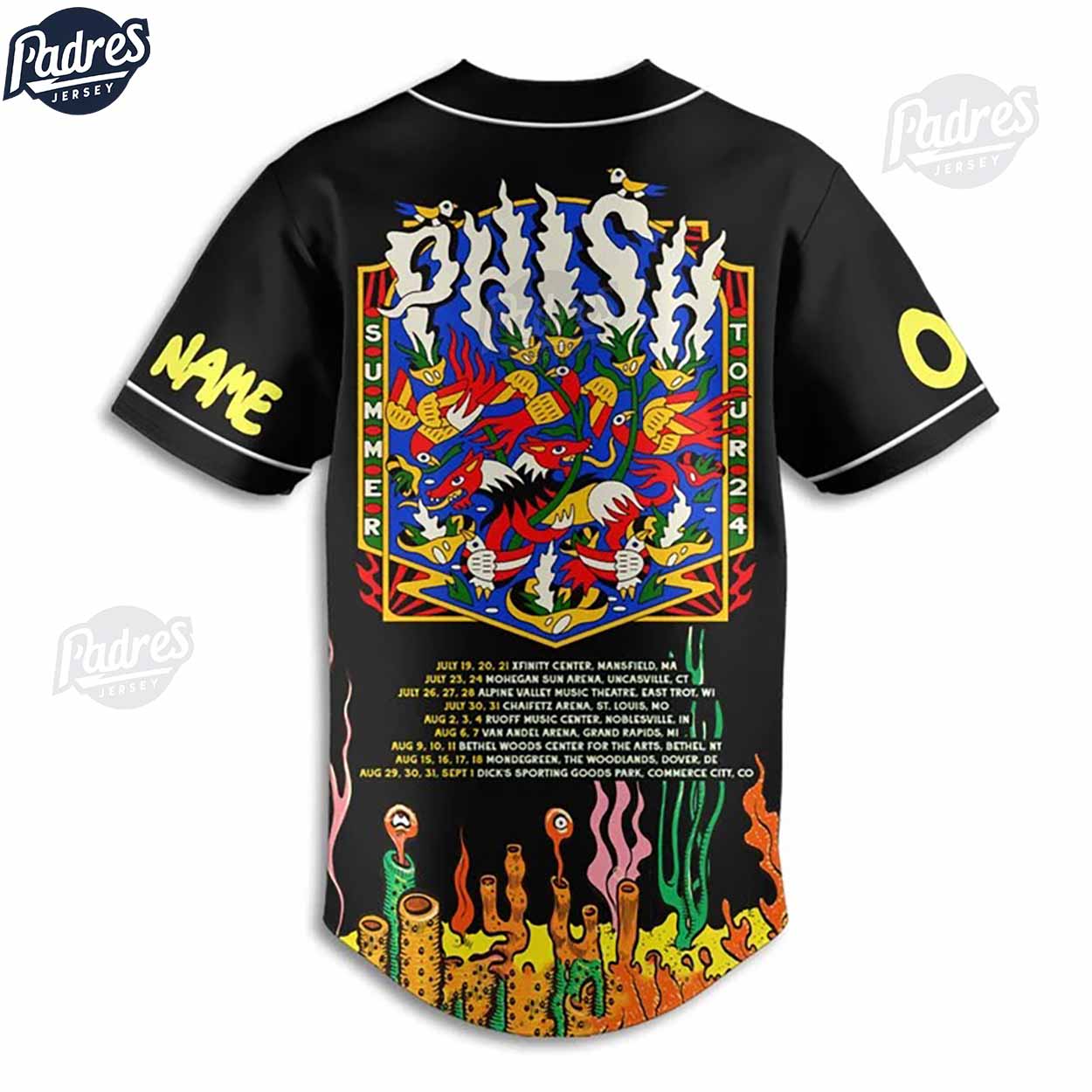 Custom Phish Summer Tour 2024 Baseball Jersey - Padres Jersey Oasis: Elevate Your Baseball Style Game