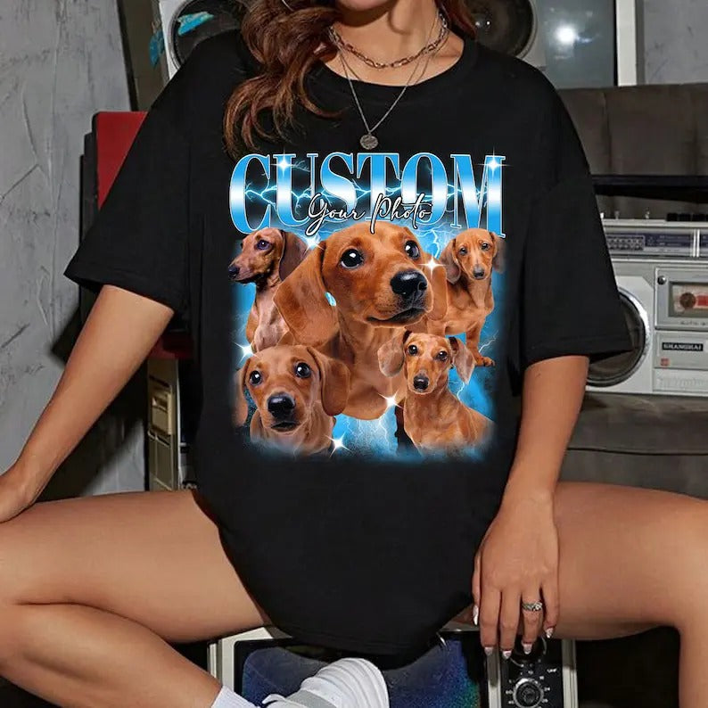 Custom Photo Bootleg Shirt With Face Girlfriend Vintage Rap Tee, Custom Bootleg Rap Tee, Custom Photo Custom Photo Shirt, CUSTOM Bootleg, HL200