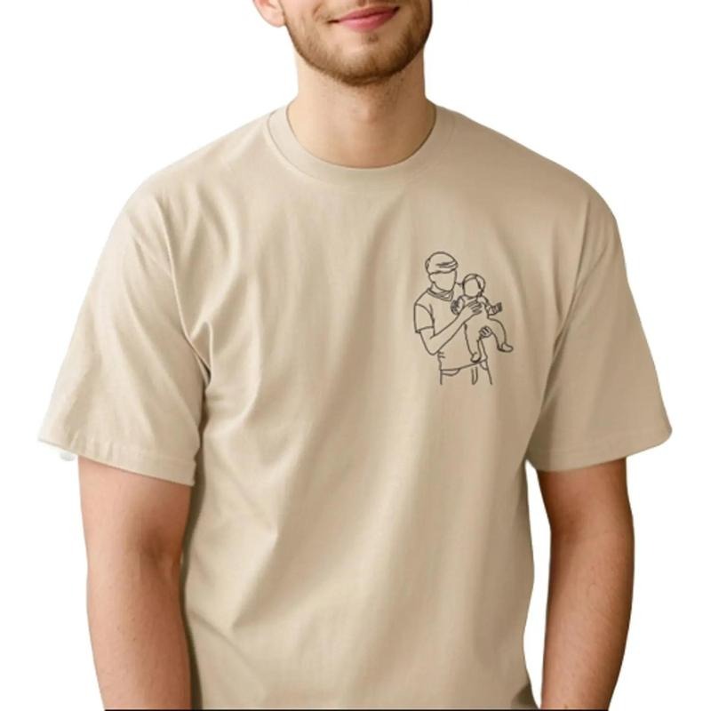 Custom Photo Portrait Shirt for Dad, Father's Day T Shirt, Personalized Dad Portrait Shirt, Fathers Day Gifts, Dad Birthday Gifts, Gift for Husband