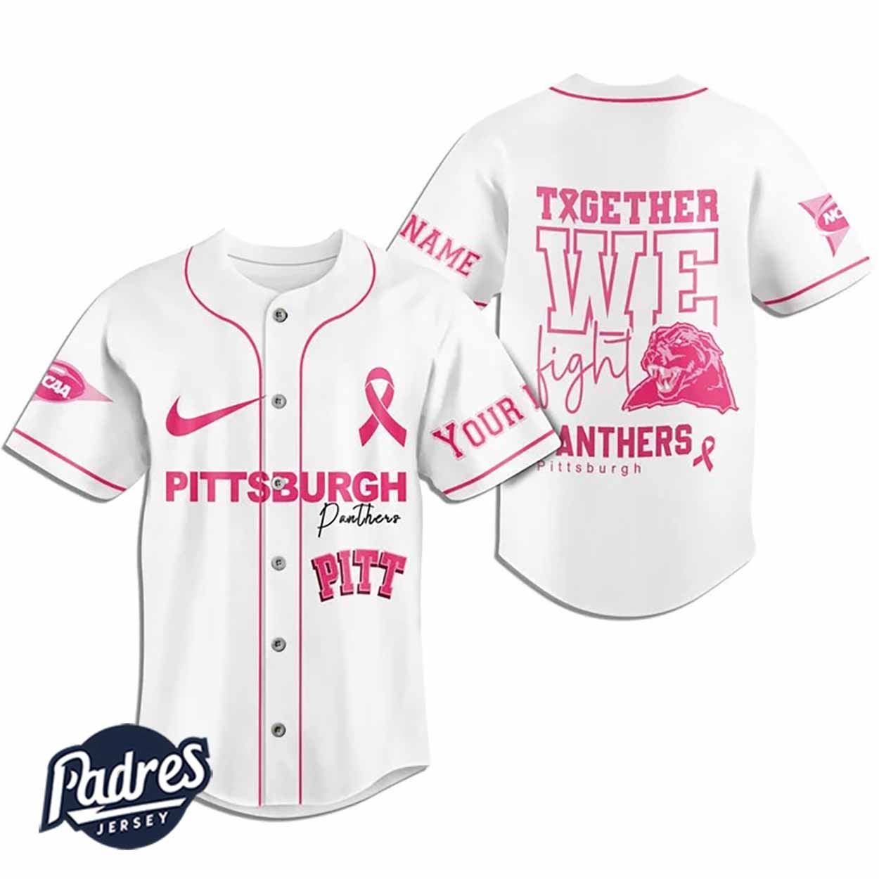 Custom Pittsburgh Panthers Breast Cancer Baseball Jersey - Padres Jersey Oasis: Elevate Your Baseball Style Game