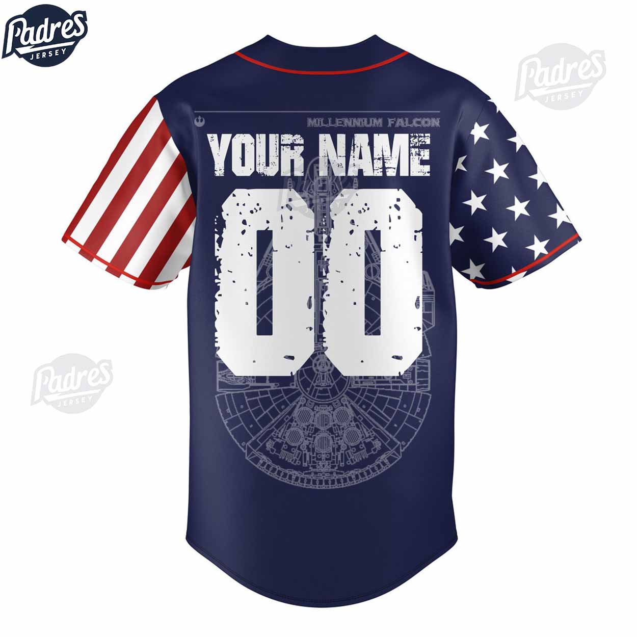 Custom Star Wars USA Flag Baseball Jersey - Padres Jersey Oasis: Elevate Your Baseball Style Game
