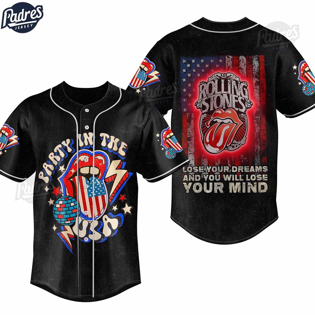 Custom The Rolling Stones Party In The USA Baseball Jersey - Padres Jersey Oasis: Elevate Your Baseball Style Game