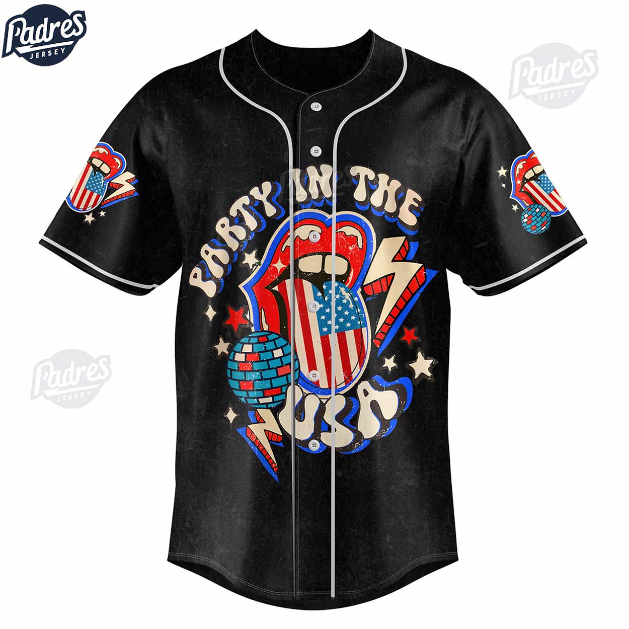 Custom The Rolling Stones Party In The USA Baseball Jersey - Padres Jersey Oasis: Elevate Your Baseball Style Game
