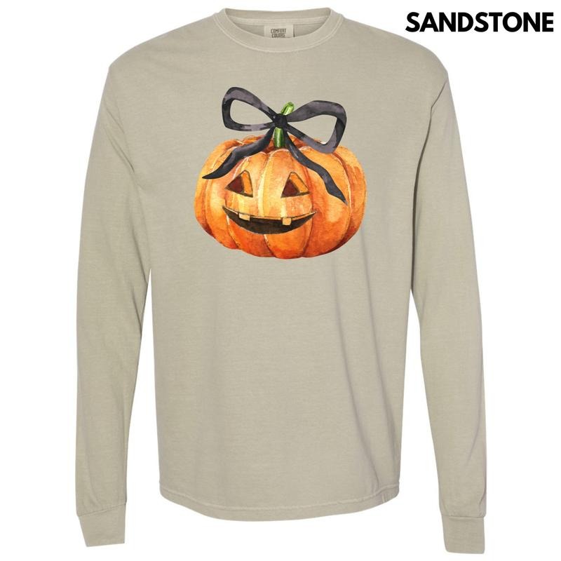 Cute & Creepy Jack O Lantern Long Sleeve Comfort Colors T-Shirt 'NLB'