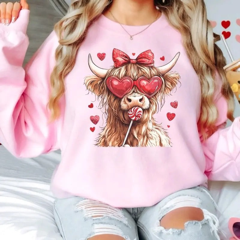 Cute Cow Lovers Valentines Day - Sweatshirt T-Shirts, Hoodie | WearSparks.com