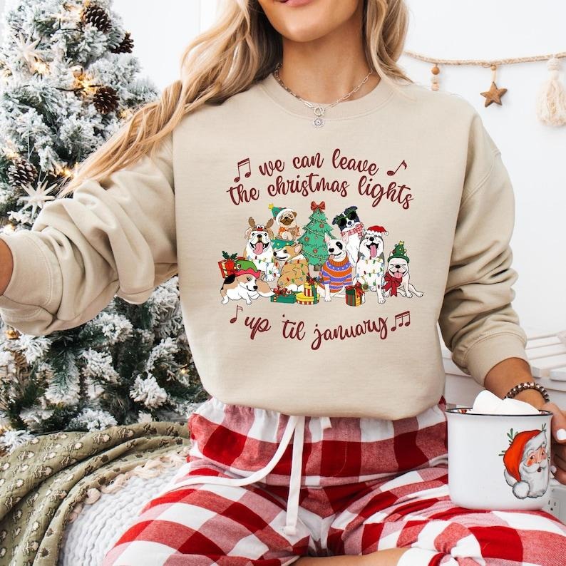 Cute Dog Christmas Sweatshirt, Dog Lover Xmas T-shirt, Dog Mom Gifts, Merry Woofmas Hoodie, Pet Lover Christmas Shirt, Merry Christmas Shirt