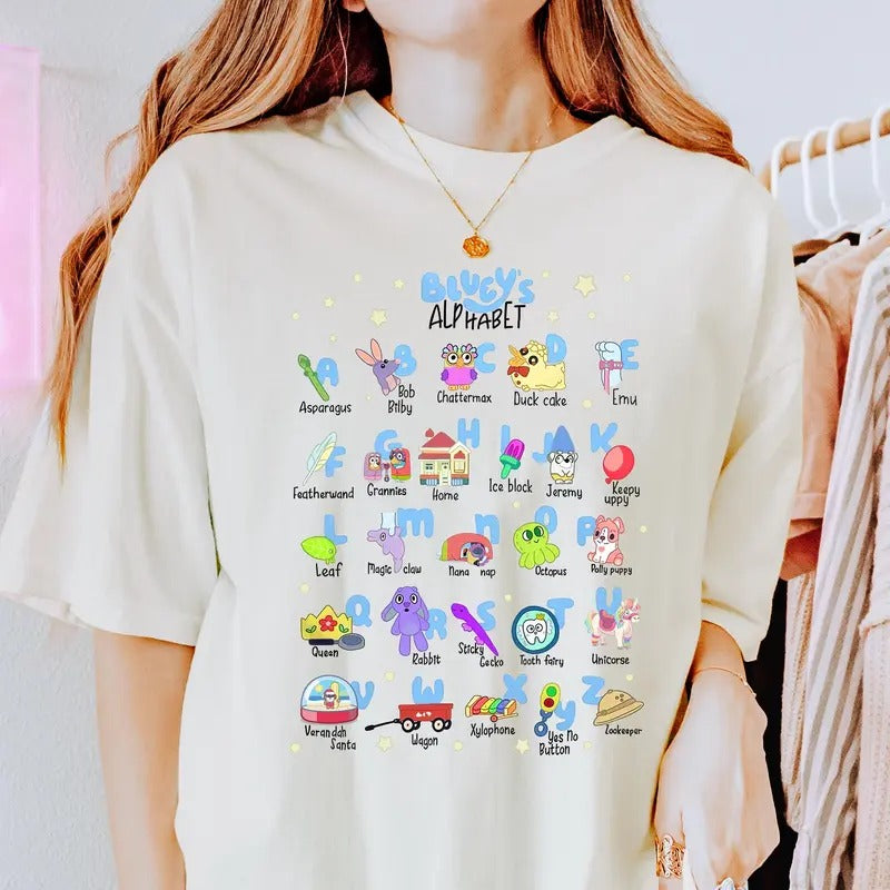 Cute Dog Family Alphabet Shirt Funny Cute Dog Shirt Cute Dog And Friends Shirt Cute Dog Cartoon Shirt Cute Dog Shirt Dog Lover Shirt