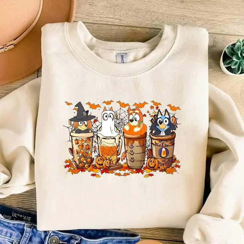Cute Dog Halloween Coffee Cup Shirt Cute Dog Halloween Shirt Halloween Vibes Shirt Cute Dog And Friends Shirt Halloween Shirt Fall Tee