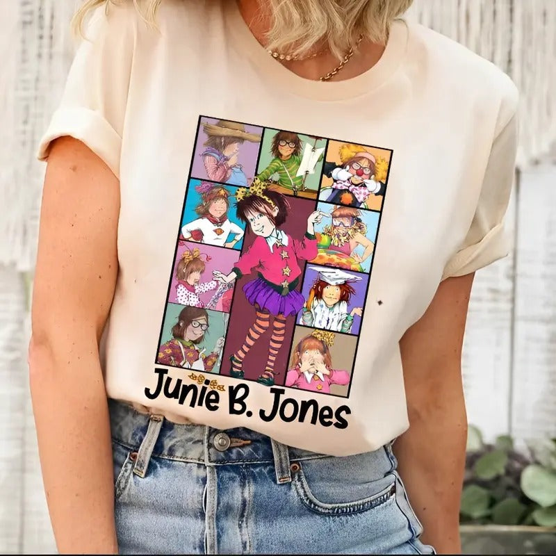 Cute Junie B Jones Teacher Eras T-shirt, Children's Book Sweatshirt, Kindergarten Hoodie, Junie B Jones T-shirt, Back to School Tees, Gift for men and women