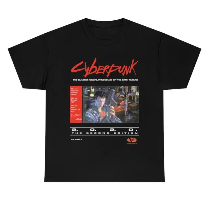 Cyberpunk Original Classic 80s Pen and Paper Game T-Shirt: Vintage Retro Gaming Tabletop RPG Graphic Tee Shirt