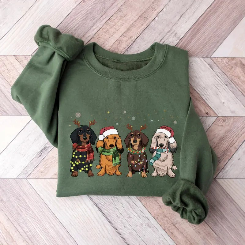 Dachshund Christmas Sweatshirt, Christmas Dog Shirt, Dachshund Shirt, Dachshund Mom Shirt, Dog Lover Shirt, Dachshund Lover Shirt, Xmas gift