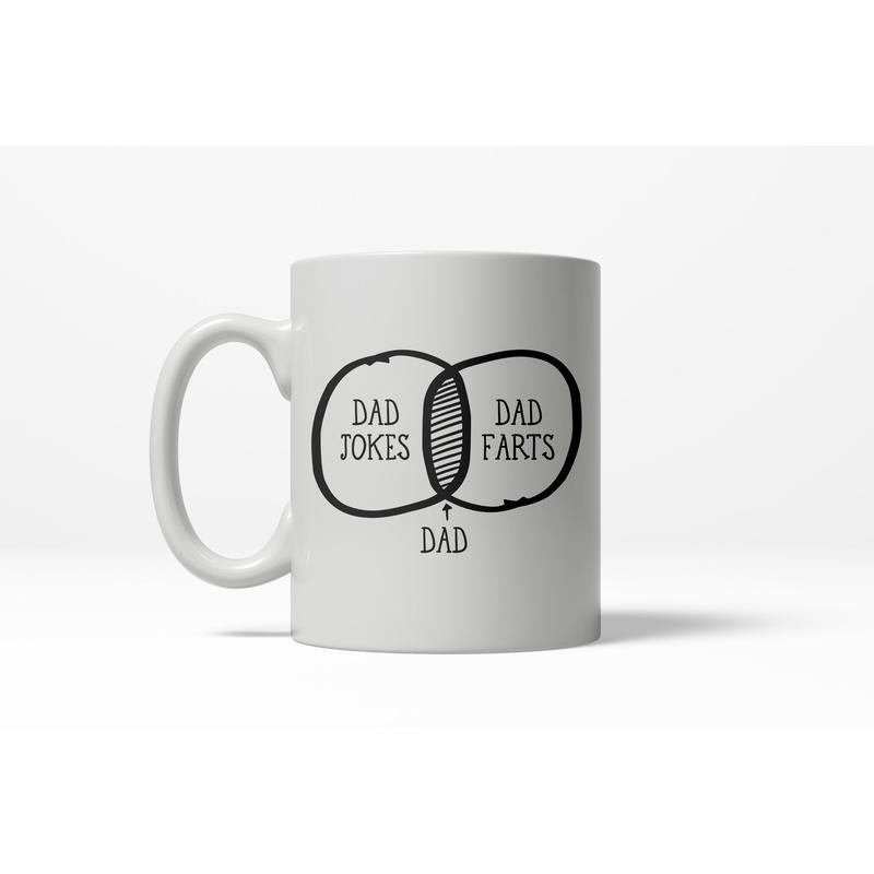Dad Venn Diagram Funny Dad and Fart Jokes Fathers Day Ceramic Drinking Coffee Mug - 11oz Funny Coffee Mugs Ceramic Printed Drinkware Cup
