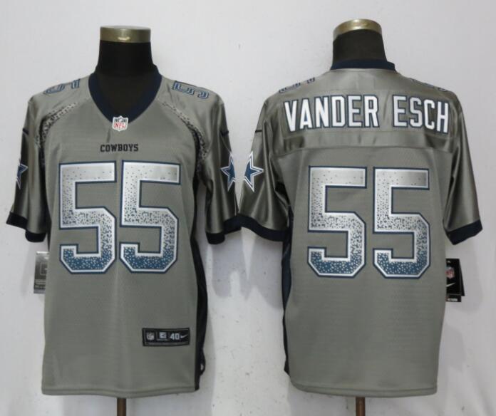 Dallas Cowboys #55 Leighton Vander Esch Drift Fashion Gray Elite Jerseys