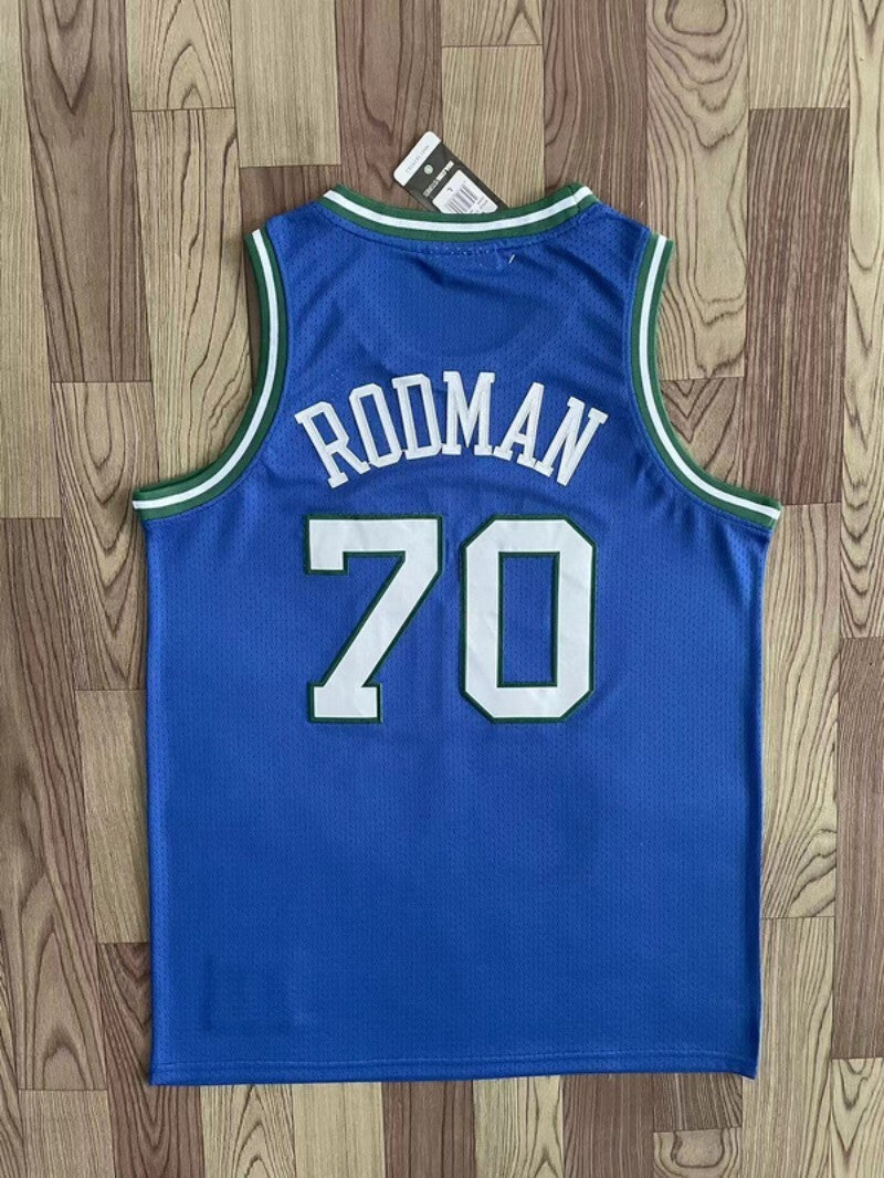 Dallas Mavericks #70 rodman m&n jersey blue Style 1