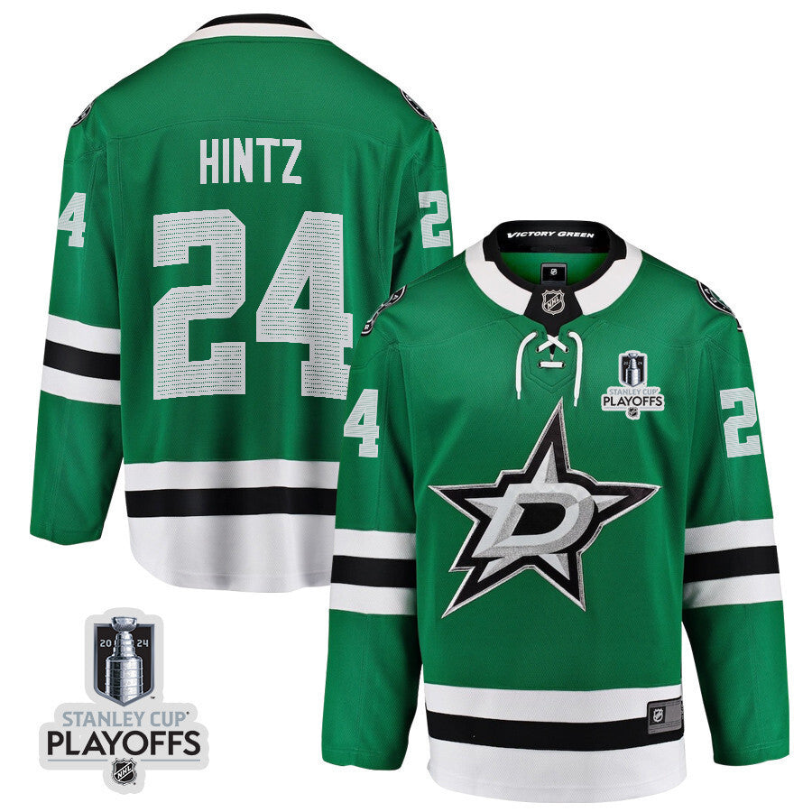 Dallas Stars #24 Roope Hintz 2024 NHL Playoffs Patch Home Jersey