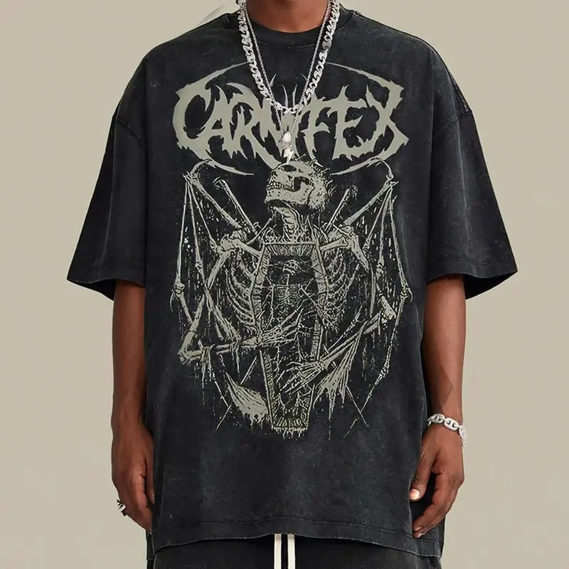 Dark Grunge Carnifex Satanic Skull Top vintage Goth Shirt