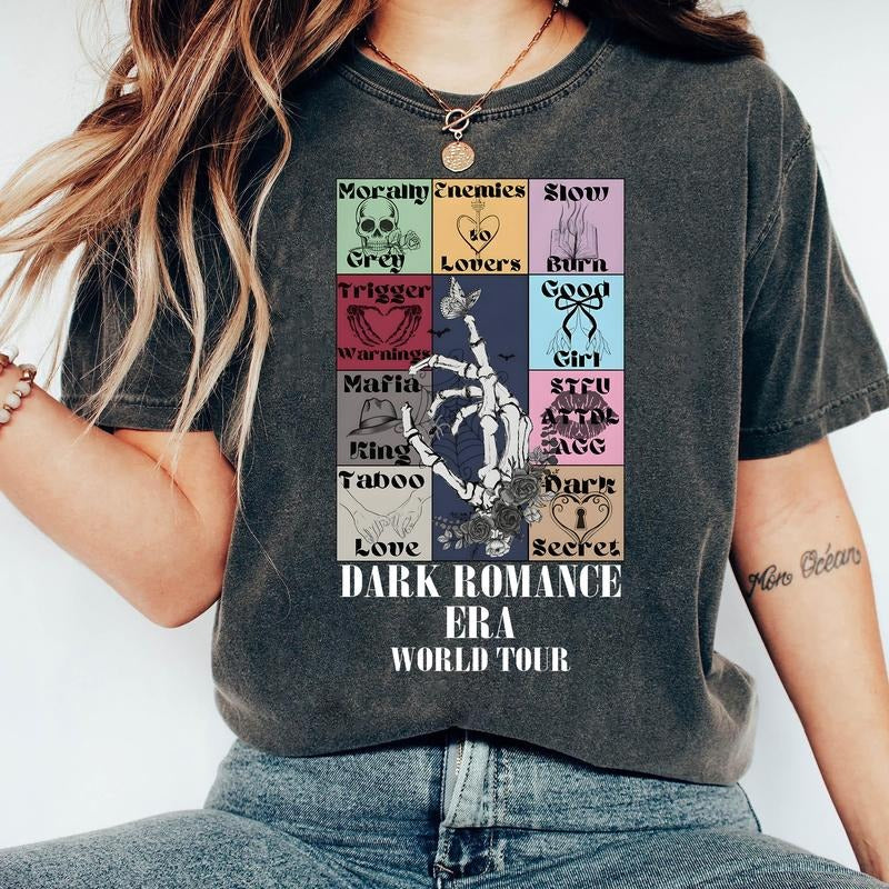 Dark Romance Era World Tour Bookish T-Shirt, Morally Grey Sweatshirt, Enemies To Lovers Hoodie, Trigger Warnings Tee, SMUT Merch