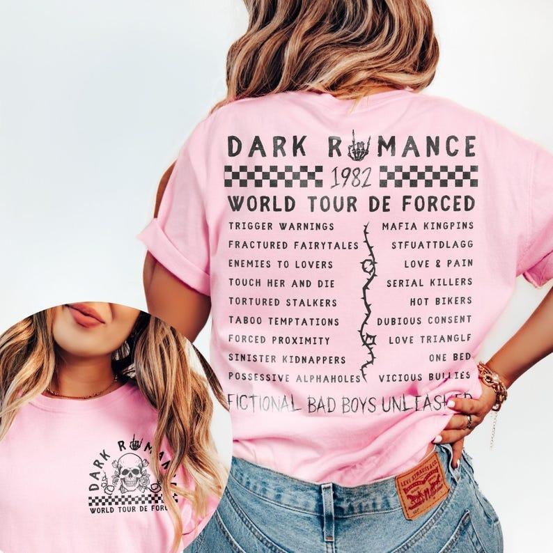 Dark Romance Shirt World Tour de Forced t-shirt dark academia cat and mouse bookstagram outfit booktok merch stfuattdlagg smut reader gifts