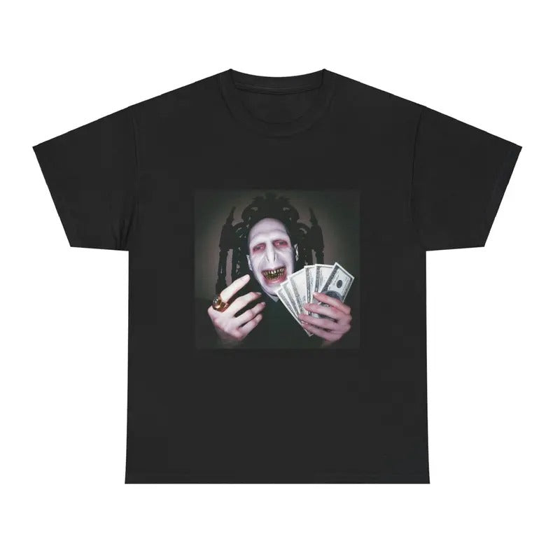 Dark Wizard with Dollars, Unisex Shirt - Fantasy Graphic Tee, Movie Merch, Ai Meme T shirt