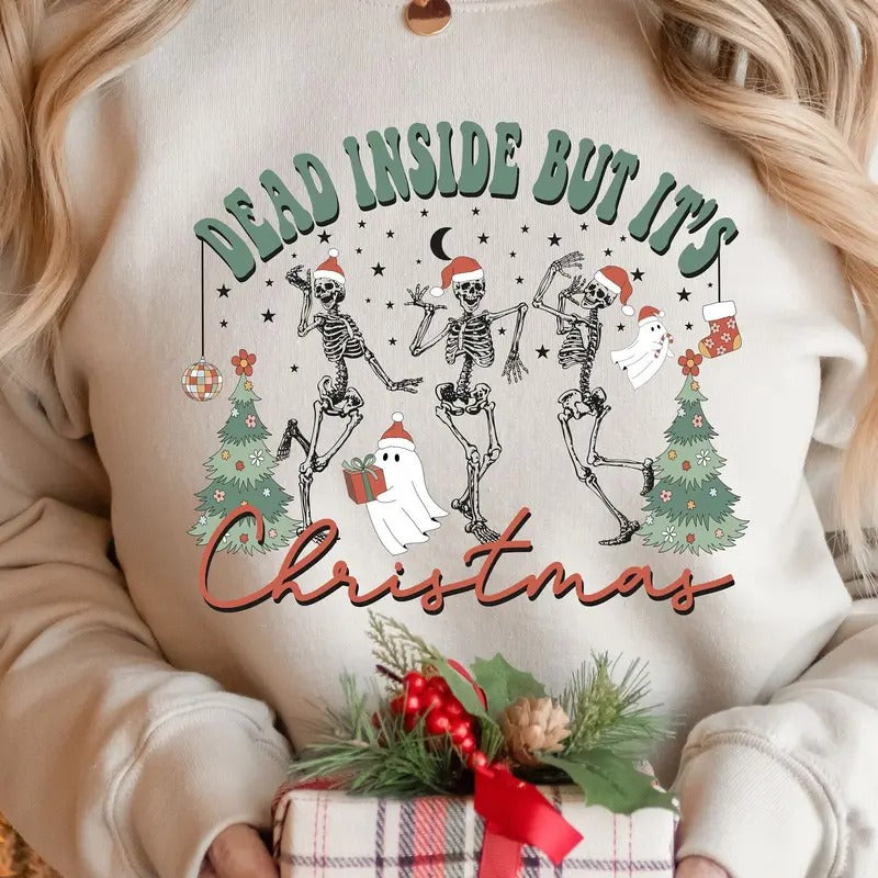 Dead Inside But It's Christmas Png-christmas Sublimation Digital Design Download-skeleton Png Holidays Png Santa Claus Png Funny Png File