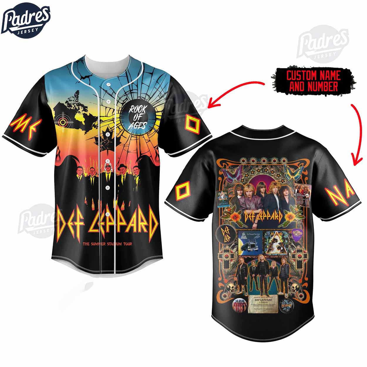 Def Leppard Custom Baseball Jersey The Summer Stadium Tour - Padres Jersey Oasis: Elevate Your Baseball Style Game