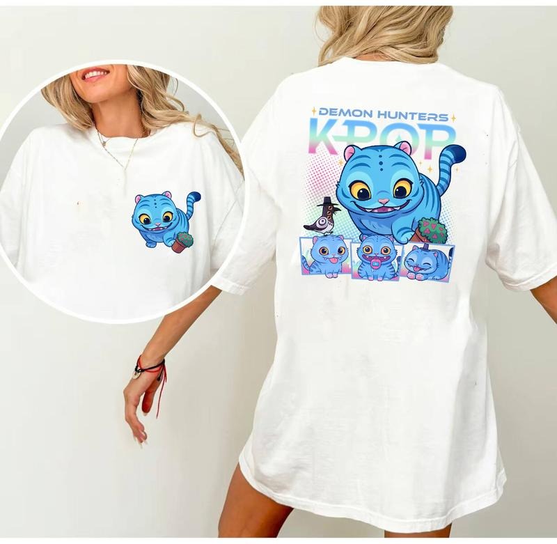 Demon Hunter Tiger 2 Sides Shirt, Derpy the Tiger And Bird Demon Hunter Tiger Tee, Hunters Tiger fan, Kpop Saja Boys Shirt, Kpop Demon Hunters