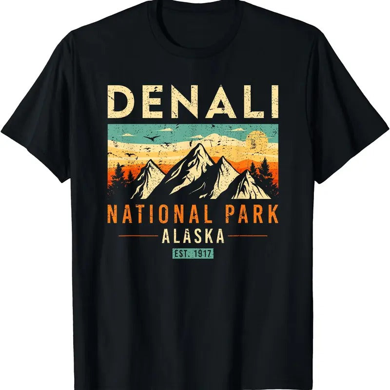 Denali Est. 1917 Vintage Retro Alaska National Park T-Shirt