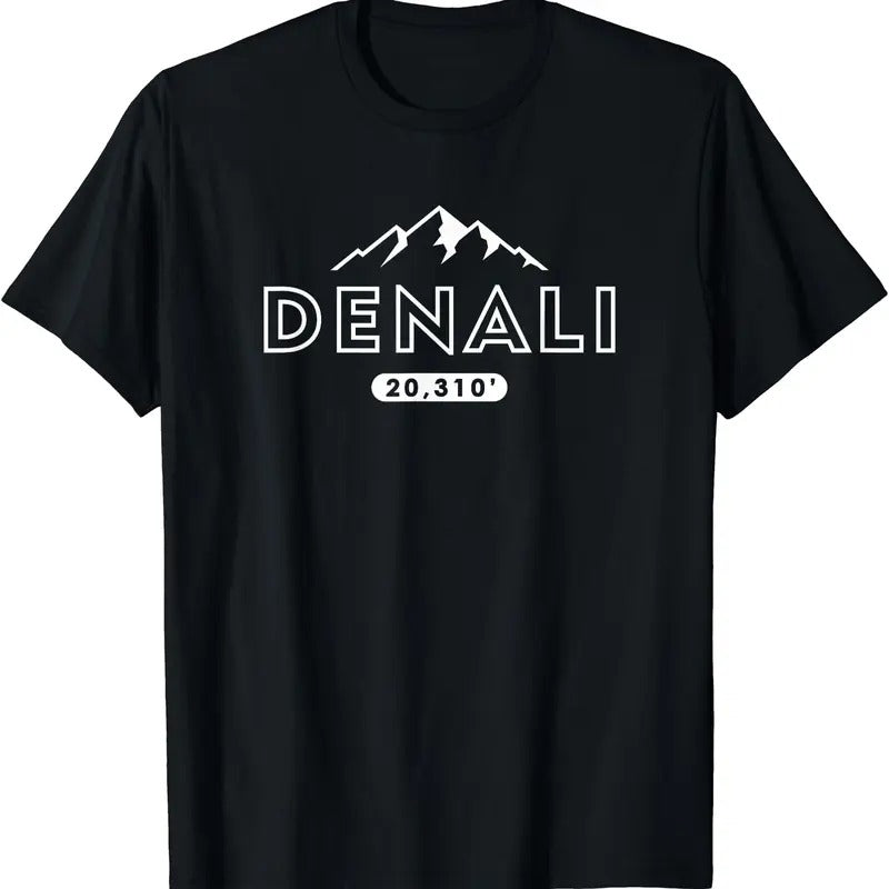 Denali Mountain Peak Elevation Mens Alaska National Park T-Shirt