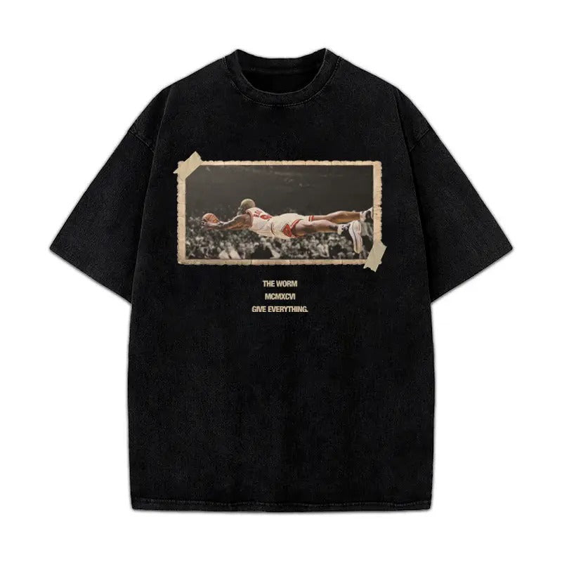 Dennis Give Everything 1996 Chicago Worm Vintage T-Shirt Crewneck Cotton