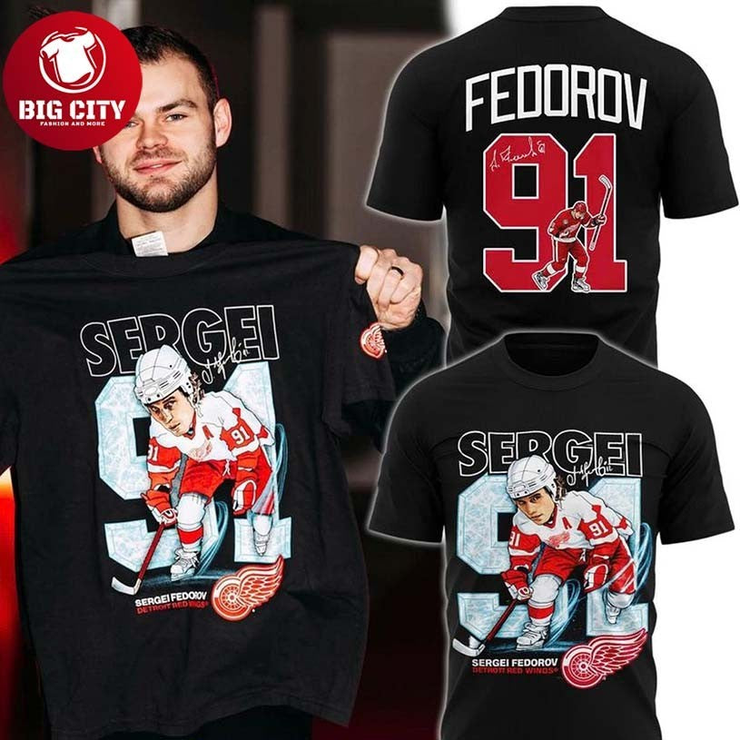 Detroit Red Wings Sergei Fedorov Night 2026 Celebration Two Sided Shirt