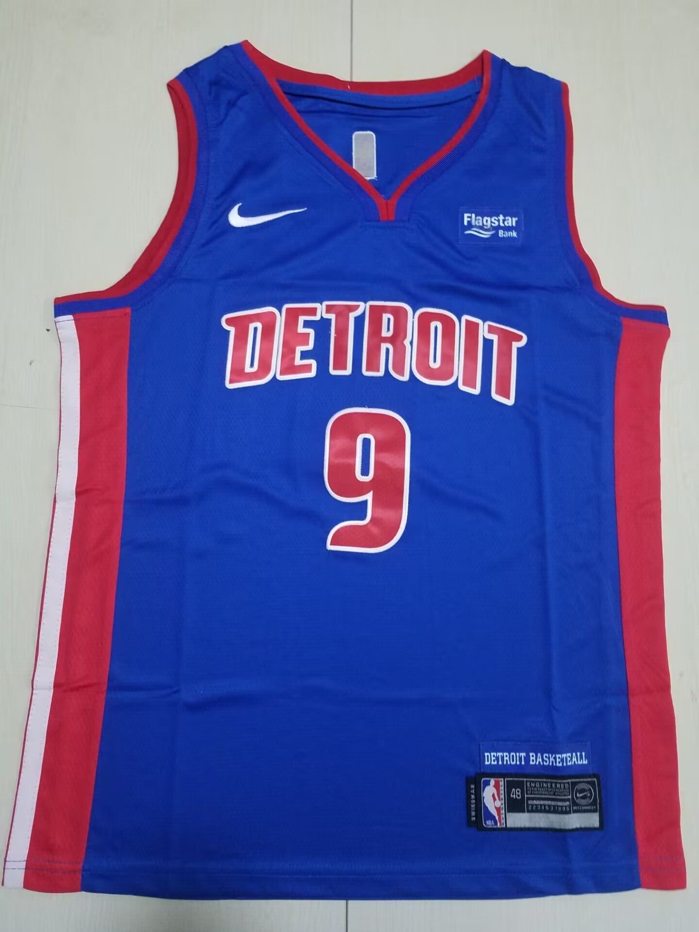 Detroit Pistons #9 Ausar Thompson Pistons 9 Blue S-XXL Style 2