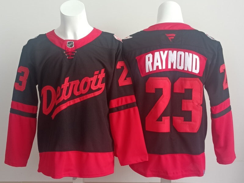 Detroit Red Wings #23 Lucas Raymond Red Wings Style 2