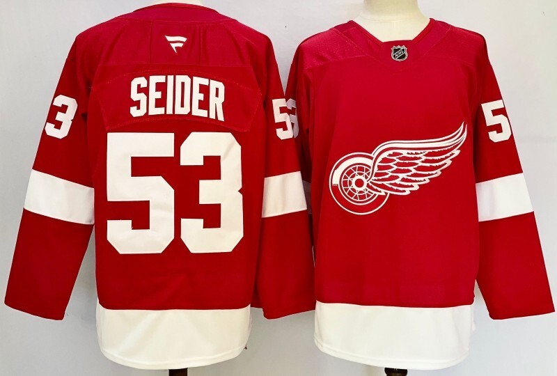 Detroit Red Wings #53 Moritz Seider Style 3