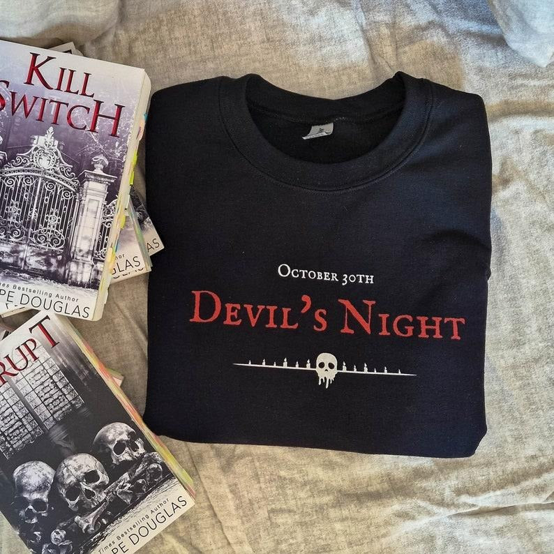 Devil's Night Bookish Sweatshirt Dark Romance Merch Book Shirt Penelope Douglas Book Lovers Gift for Reader Smut Gifts Spicy Bookish merch