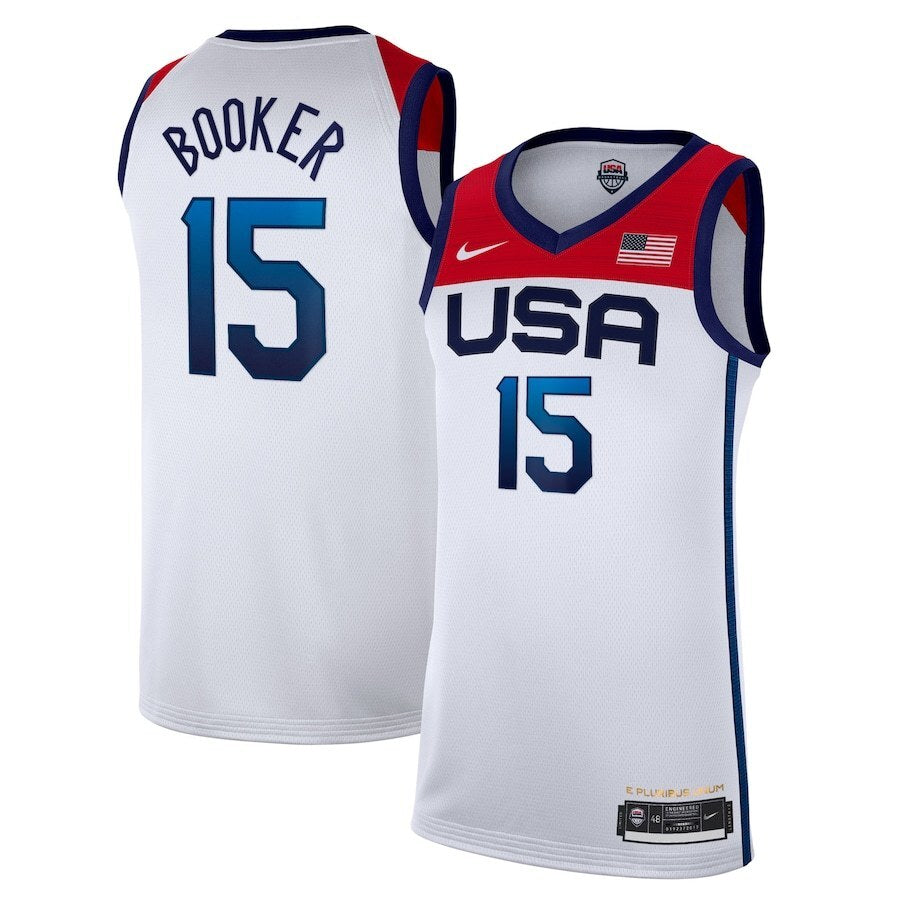 Devin Booker USA Basketball 2020 Summer Olympics Player Jersey - White Style 2