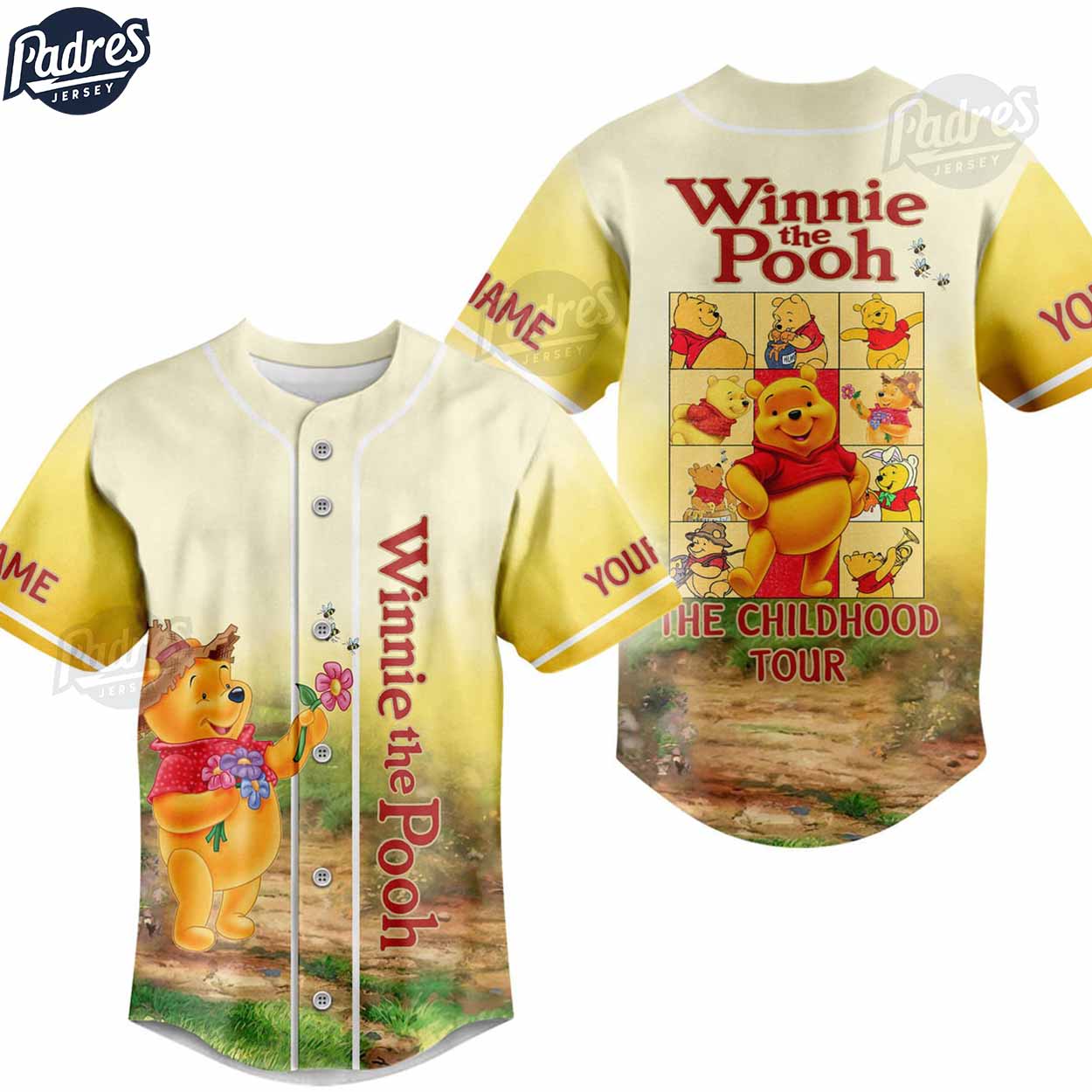 Disney Winnie The Pooh The Childhood Tour Custom Baseball Jersey - Padres Jersey Oasis: Elevate Your Baseball Style Game