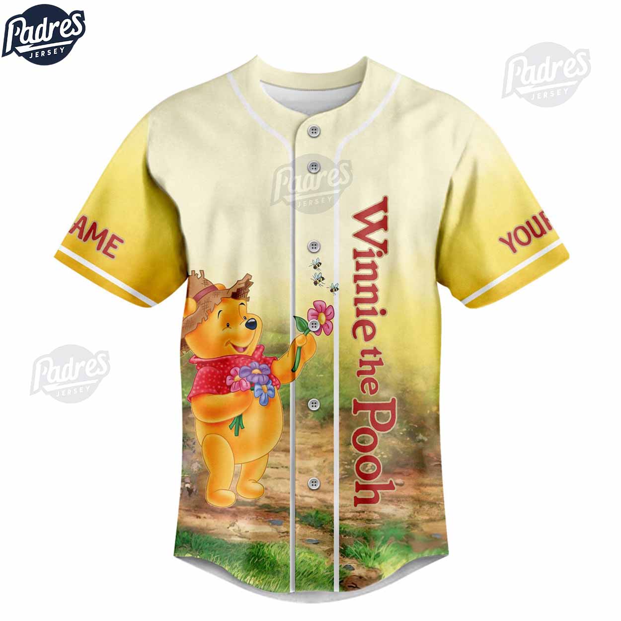 Disney Winnie The Pooh The Childhood Tour Custom Baseball Jersey - Padres Jersey Oasis: Elevate Your Baseball Style Game