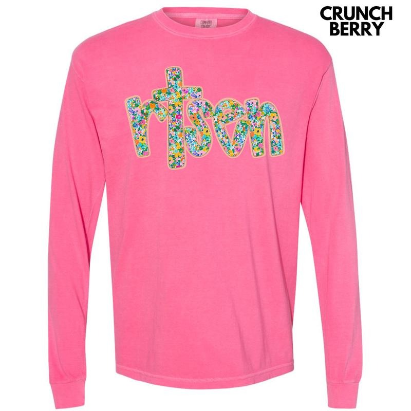 Ditzy Floral Risen Long Sleeve Comfort Colors T-Shirt 'NLB'