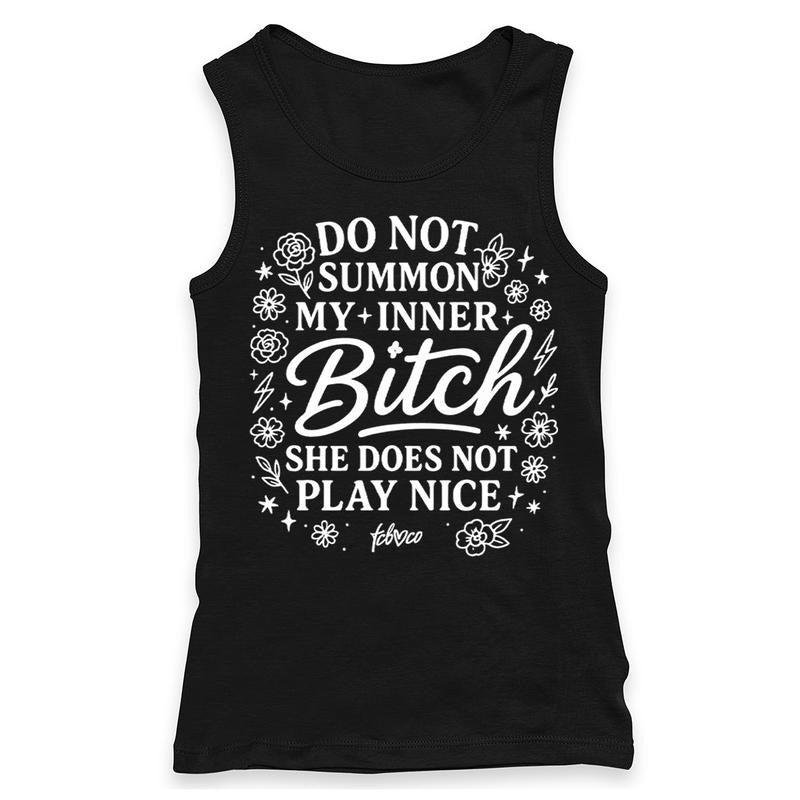 Do Not Summon My Inner Bitch Racerback Tank T-Shirts, Hoodie, Sweatshirt | WearSparks.com